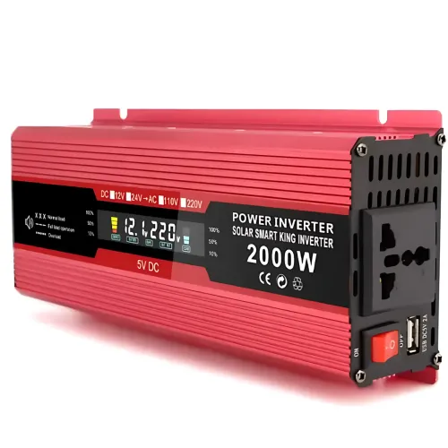 Преобразователь напряжения инвертор UKC KC-2000D 12V-220V 2000W с LCD дисплеем и USB, 80А, 12-220В с крокодилами - фото 5