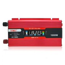 Перетворювач напруги інвертор UKC KC-1000D 12V-220V 1000W з LCD-дисплеєм і USB, з крокодилами