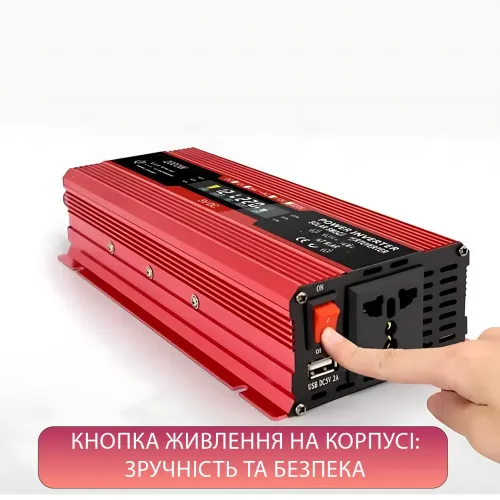 Преобразователь напряжения инвертор UKC KC-1000D 12V-220V 1000W с LCD дисплеем и USB, с крокодилами - фото 8