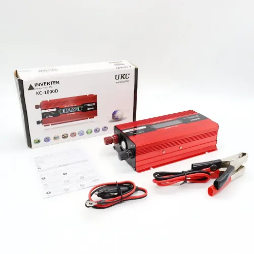 Преобразователь напряжения инвертор UKC KC-1000D 12V-220V 1000W с LCD дисплеем и USB, с крокодилами - фото 10