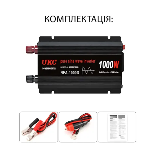 Преобразователь напряжения инвертор 12V-220V 1000W с USB и 2 кулерами охлаждения, чистая синусоида, 12-220 В для аккумулятора - фото 8