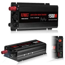 Перетворювач напруги інвертор 12V-220V 1500W з USB і 2 кулерами охолодження, чистий синус