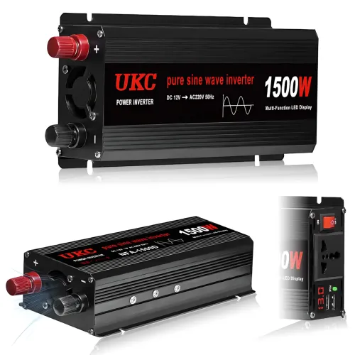 Преобразователь напряжения инвертор 12V-220V 1500W с USB и 2 кулерами охлаждения, чистый синус