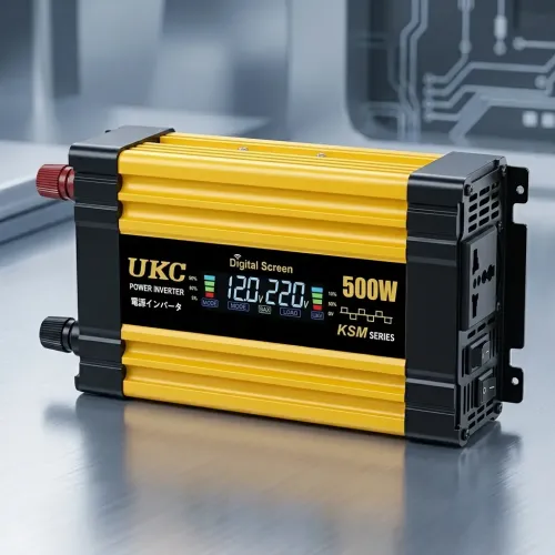 Автомобільний інвертор KSM 500 W 12 V-220 V з LCD-дисплеєм і 2 USB-портами, перетворювач напруги 12-220 В