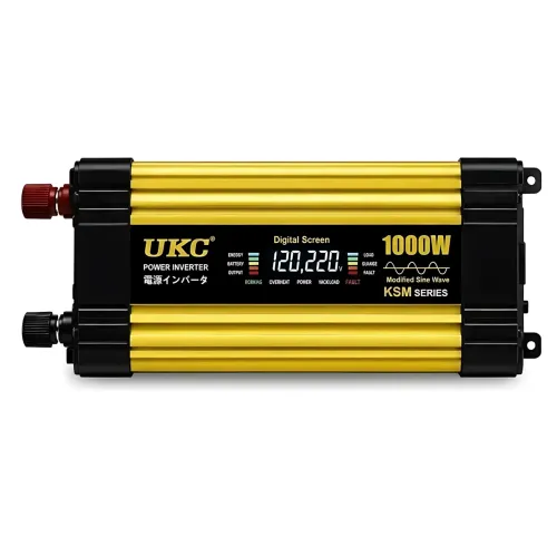 Автомобильный инвертор напряжения 1000 Вт KSM (12V в 220V) с LCD-дисплеем и 2 USB-портами, преобразователь автоинвертор - фото 2