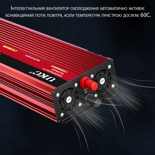 Преобразователь напряжения AR 4000W 12V-220V, автомобильный инвертор 4000Вт, 166 А, пиковая 8000 Вт, с USB - фото 8