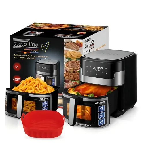 Аэрофритюрница Zepline ZP-109А, 4200 Вт, чаша 12 л с двумя тенами, с силиконовой формой - фото 8