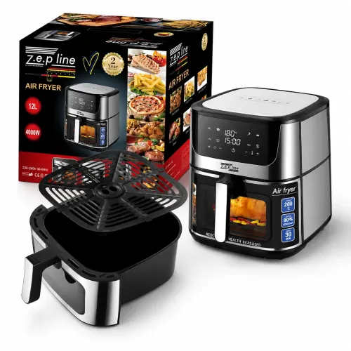 Аэрофритюрница Zepline ZP-109А, 4200 Вт, чаша 12 л с двумя тенами, с силиконовой формой