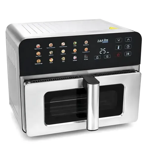 Мощная аэрофритюрница-мультипечь Zepline ZP-00367 АэроШеф Pro 2200 Вт, 15 л (чаша 11 л), 14 программ, 2 ТЭНа, нержавеющая сталь - фото 6