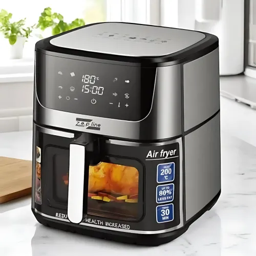 Электрическая аэрофритюрница мультипечь Zepline ZP-127 12.5л, аэрогриль 4000Вт, 2 ТЭНа, сенсорная LED-панель, смотровое окно - фото 6