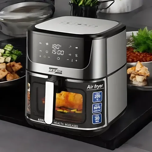 Электрическая аэрофритюрница мультипечь Zepline ZP-127 12.5л, аэрогриль 4000Вт, 2 ТЭНа, сенсорная LED-панель, смотровое окно - фото 8