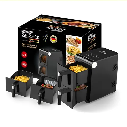 Двойная аэрофритюрница мультипечь Zepline ZP-212 16л (8л + 8л), 4200Вт, 2 чаши - фото 10