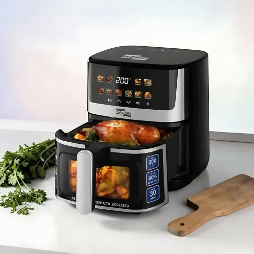 Мультипечь аэрофритюрница Zepline ZP-00351 8л (чаша 5.5л), 2200 Вт, 2 ТЭНа, сенсорное управление, 10 программ, антипригарная чаша - фото 4