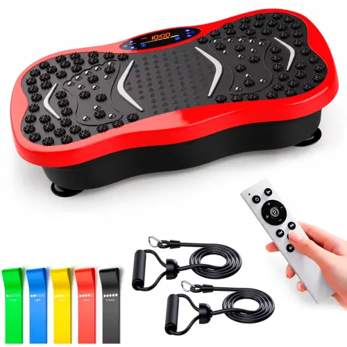 Виброплатформа для похудения и фитнеса S131 Bluetooth (200 Вт, до 150 кг, 99 скоростей, 5 программ, красная)