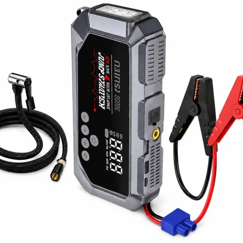 Пускозарядное устройство с компрессором K3 12V 12000mAh 150 PSI, пусковой бустер для авто, насос, Power Bank - фото 6
