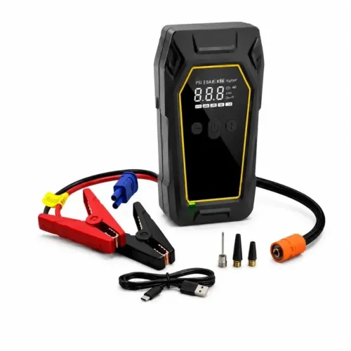 Пускозарядное устройство с компрессором K5 12V 16000mAh 4000A 150 PSI, пусковой бустер для авто, автокомпрессор, Power Bank