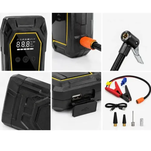 Пускозарядное устройство с компрессором K5 12V 16000mAh 4000A 150 PSI, пусковой бустер для авто, автокомпрессор, Power Bank - фото 4