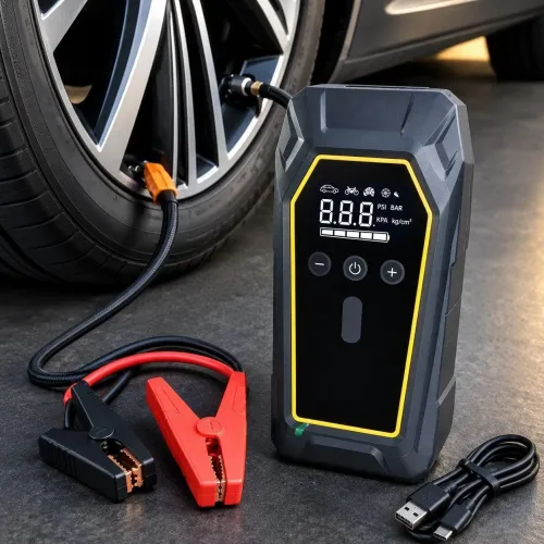 Пускозарядний пристрій з компресором K5 12V 16000mAh 4000A 150 PSI, пусковий бустер для авто, автокомпресор, Power Bank - фото 5