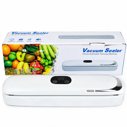 Вакууматор для продуктов бытовой YC-04 90W (-60 кПа), вакуумный упаковщик с LED-дисплеем и таймером (Белый) - фото 8