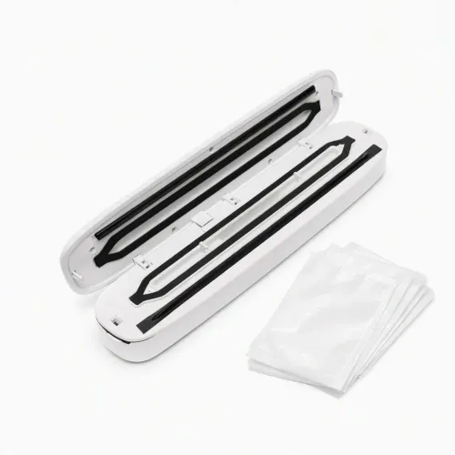 Вакууматор для продуктів побутовий YC-04 90W (-60 кПа), вакуумний пакувальник з LED-дисплеєм та таймером (Білий) - фото 3