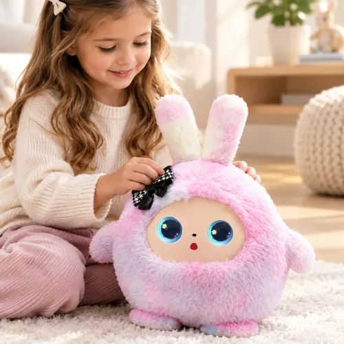 Интерактивная мягкая игрушка с искусственным интеллектом AITOYS Зайчик BB1882F-87 (Розовая), умный AI-робот с LED-глазами и Wi-Fi - фото 5