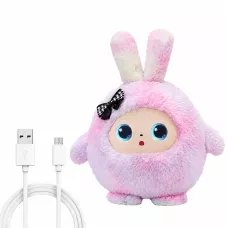 Интерактивная мягкая игрушка с искусственным интеллектом AITOYS Зайчик BB1882F-87 (Розовая), умный AI-робот с LED-глазами и Wi-Fi