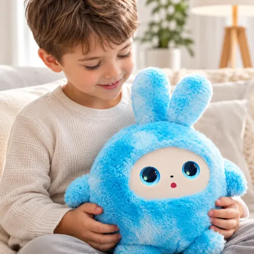 Интерактивная мягкая игрушка с искусственным интеллектом AITOYS Зайчик BB1882F-89 (Синяя), умный AI-робот с LED-глазами и Wi-Fi - фото 6
