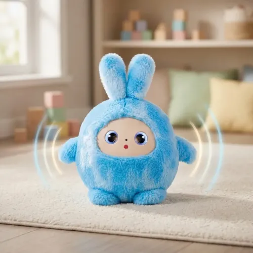 Интерактивная мягкая игрушка с искусственным интеллектом AITOYS Зайчик BB1882F-89 (Синяя), умный AI-робот с LED-глазами и Wi-Fi - фото 9