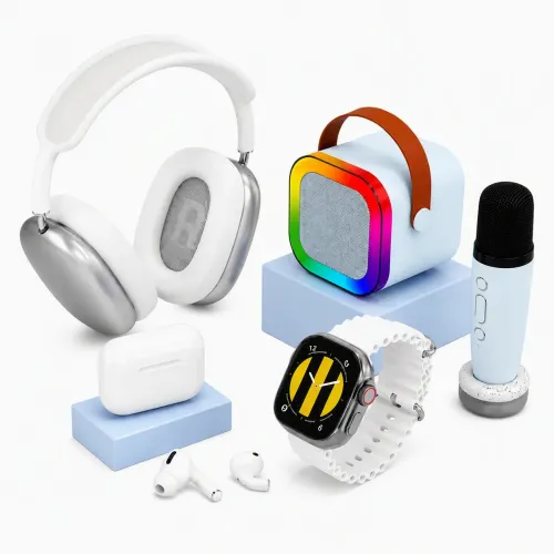 Детский подарочный набор гаджетов K16 COMBO 5в1 (Караоке-колонка RGB, микрофон, наушники Max, смарт-часы 49 мм, TWS)