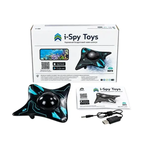Радиоуправляемый катер-скат с подводной Wi-Fi камерой i-Spy Toys RAYS 777-273, лодка-шпион FPV с управлением с телефона - фото 4