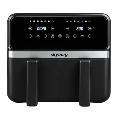 Двухкамерная аэрофритюрница Skyberg SB-317 10 л 4800 Вт (2 чаши по 5 л) сенсорный аэрогриль мультипечь - фото 7
