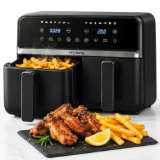 Двухкамерная аэрофритюрница Skyberg SB-317 10 л 4800 Вт (2 чаши по 5 л) сенсорный аэрогриль мультипечь