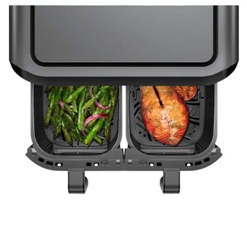 Двухкамерная аэрофритюрница Skyberg SB-317 10 л 4800 Вт (2 чаши по 5 л) сенсорный аэрогриль мультипечь - фото 4