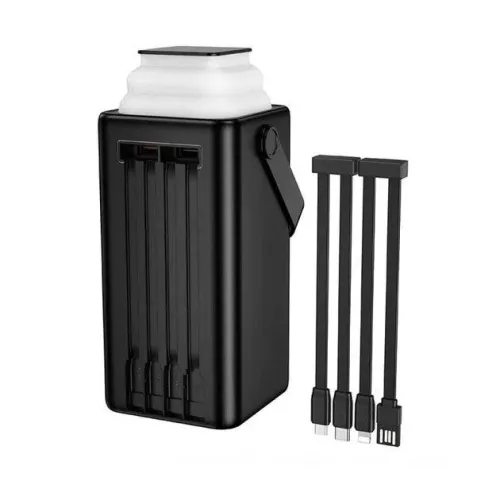 Повербанк 100000 mAh Hoco J90A 22.5W з ліхтарем та 4 вбудованими кабелями швидка зарядка QC3.0/PD павербанк - фото 8