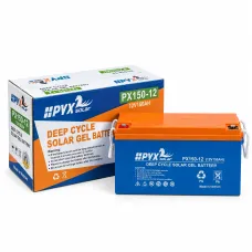 Тяговий гелевий акумулятор 12V 150Ah HPYX Solar PX150-12 (1.8 кВт·год) Deep Cycle GEL для інвертора котла та ДБЖ