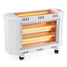 Кварцевый инфракрасный обогреватель 1200 Вт на колесах (3 лампы 400/800/1200W) электрический камин для дома и квартиры