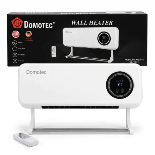 Настінний керамічний тепловентилятор Domotec MS-5963 (2000 Вт) із сушаркою для рушників, теплова завіса з пультом ДК