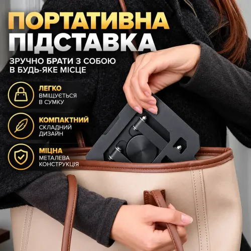 Металлическая настольная подставка для телефона и планшета ZM-0118 с поворотом на 360°, складной держатель для смартфона - фото 6