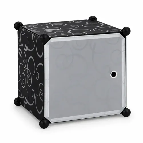 Складной модульный шкаф для одежды Storage Cube Cabinet (DT-1570) со штангой, черный - фото 6