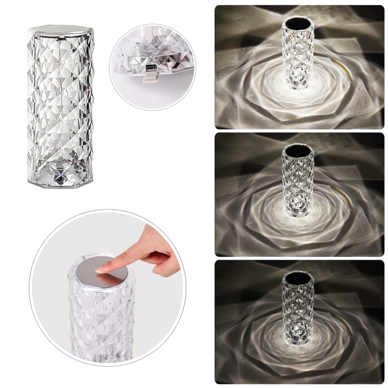 Настольная RGB лампа Crystal Rose Ambience, аккумуляторная, 5 Вт, 10 часов на одном заряде, 4 режима яркости фото - 6