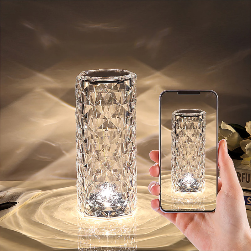 Настольная RGB лампа Crystal Rose Ambience, аккумуляторная, 5 Вт, 10 часов на одном заряде, 4 режима яркости фото - 7