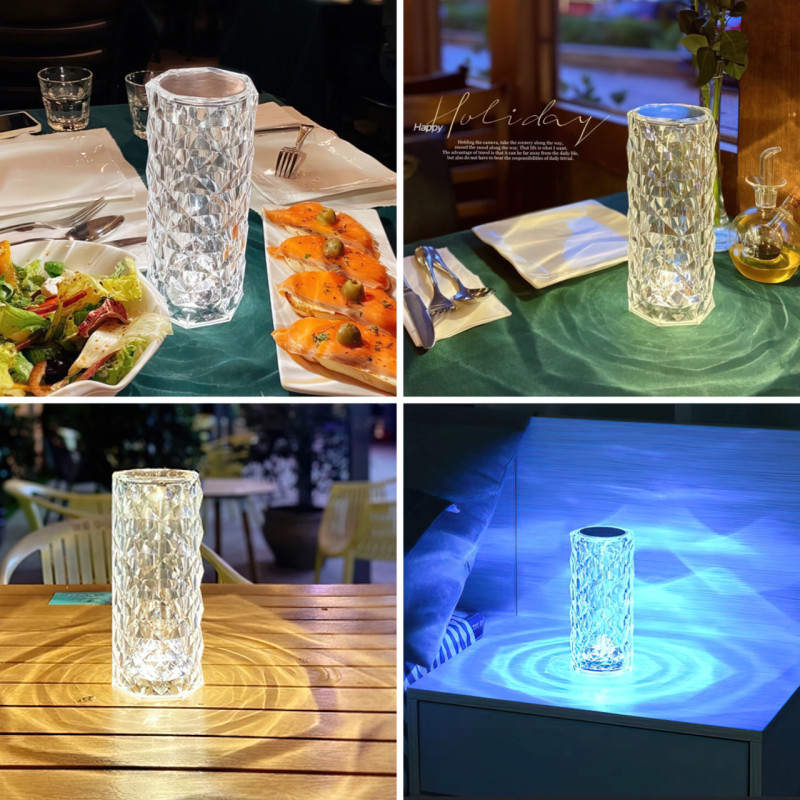 Настольная RGB лампа Crystal Rose Ambience, аккумуляторная, 5 Вт, 10 часов на одном заряде, 4 режима яркости фото - 8