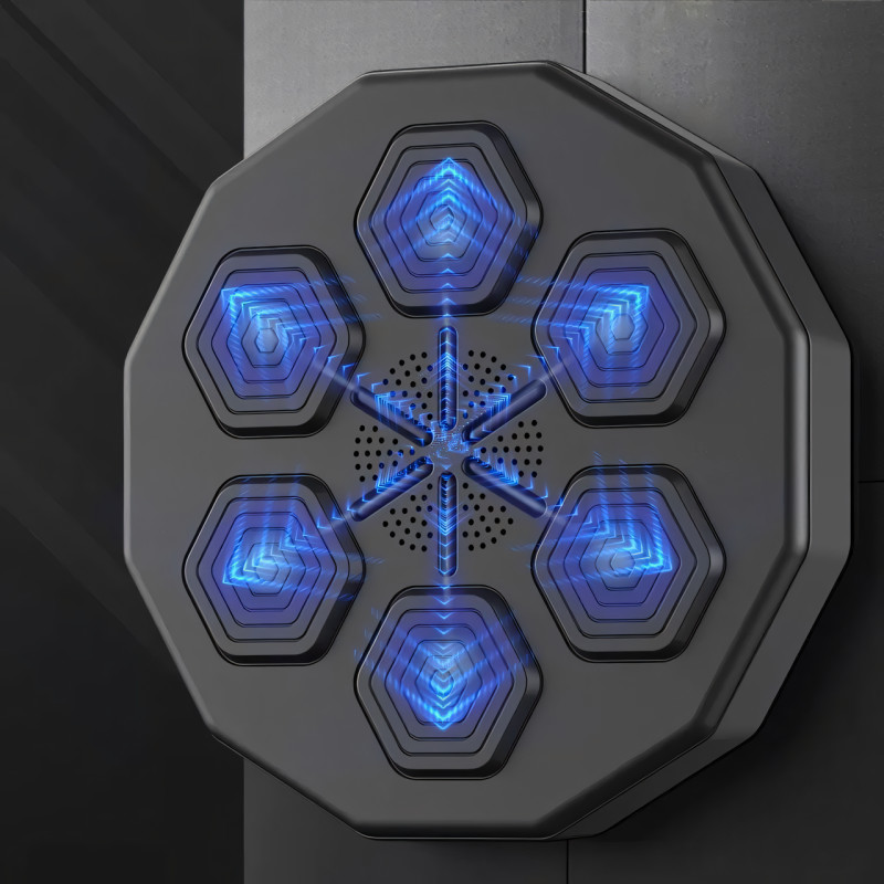Музыкальная интеллектуальная боксерская панель тренажер с LED подсветкой, Bluetooth, 40х40х7.5 см фото - 2