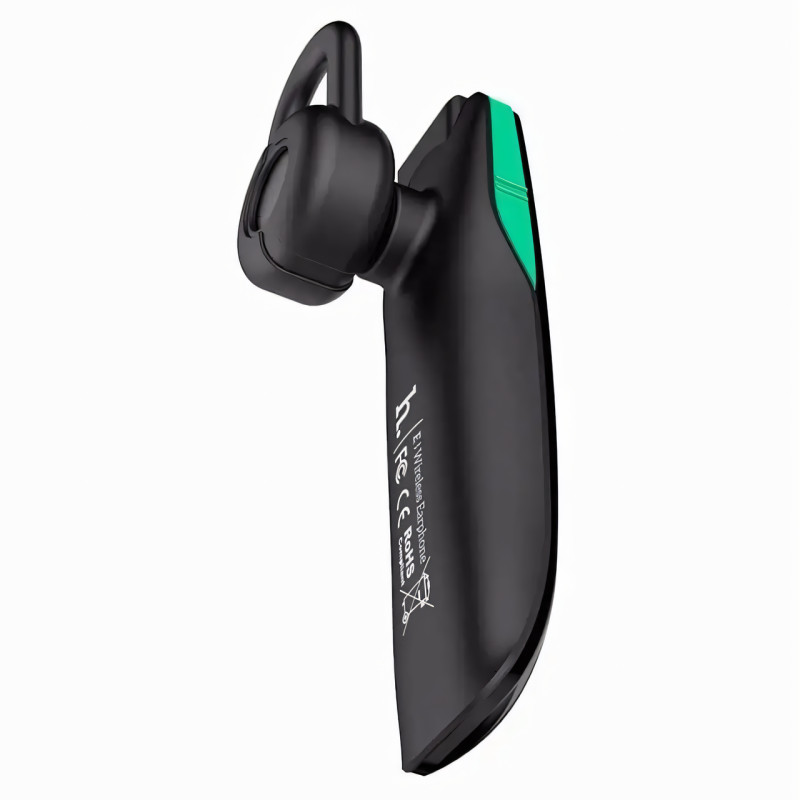 Бездротова Bluetooth гарнітура HOCO E1 з мікрофоном, 50 mAh, радіус дії до 10 м, чорний фото - 2