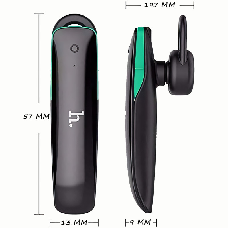 Бездротова Bluetooth гарнітура HOCO E1 з мікрофоном, 50 mAh, радіус дії до 10 м, чорний фото - 9