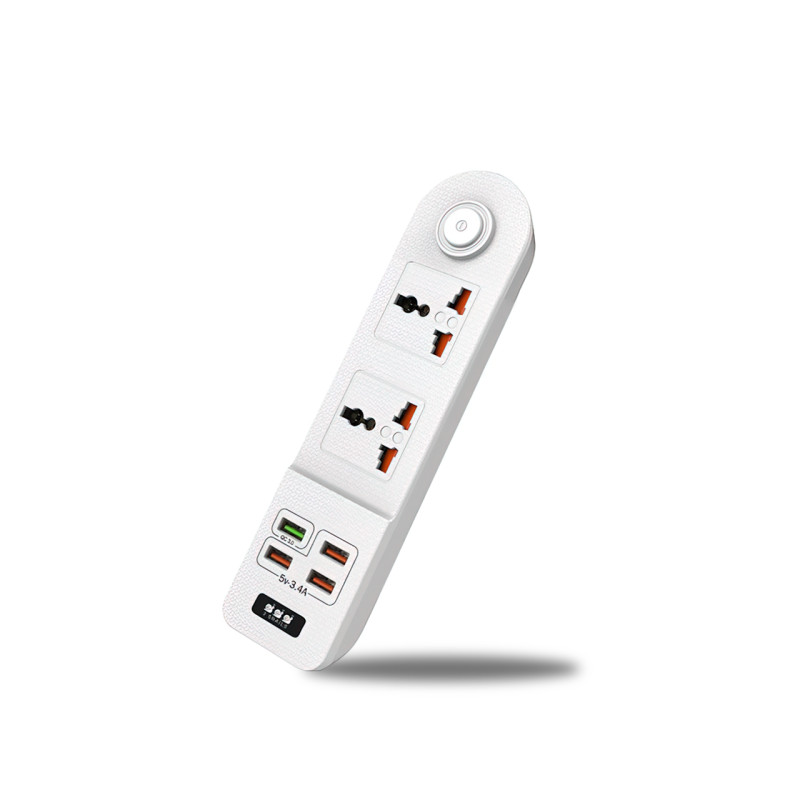 Мережевий фільтр-подовжувач BKL02-2 на 2 вилки, 4 USB, 2500 Вт, EU фото - 3