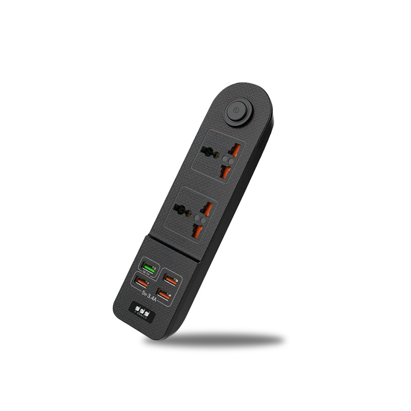 Мережевий фільтр-подовжувач BKL02-2 на 2 вилки, 4 USB, 2500 Вт, EU фото - 4