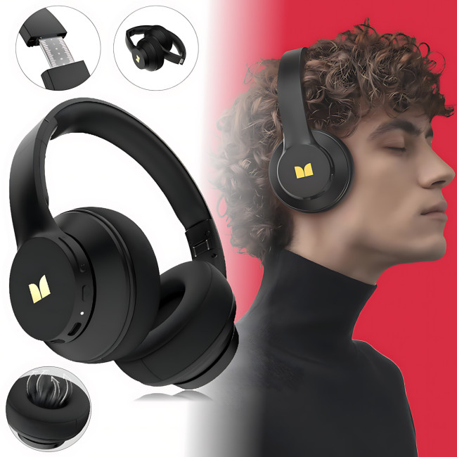 Накладные Bluetooth-наушники Monster Mission 100 с активным шумоподавлением, игровая гарнитура, черный