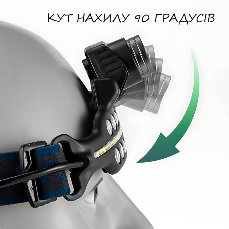 Налобный фонарь BLW 691-2, светодиодный аккумуляторный фонарик с датчиком движения, белый, красный, синий свет фото - 6