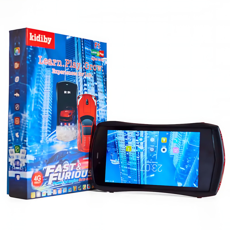 Kidiby Kids F1 – детский планшет в форме машинки с IPS экраном 7 дюймов, поддержкой SIM-карты и ОС Android 7.0 Синий фото - 9